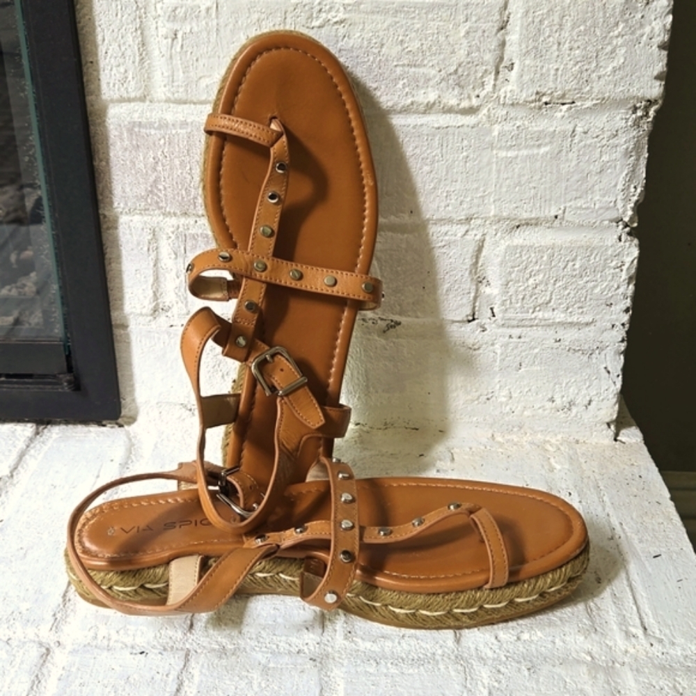 Via Spiga 'Lada' Studded Espadrille Sandals, Size 9.5.